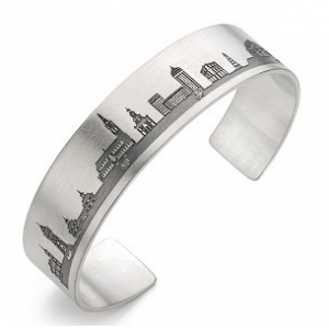 Zilveren Breda Skyline massieve klemarmband met de hand gesmeed, by Nol, uitgevoerd in 935/000 Argentium - 212683