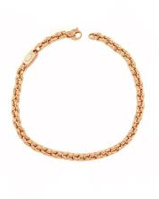 14 Karaats roségouden Monzario fantasieschakel armband, voorzien van een draaibare karabijnhaak, 19,5 cm x 4,8 mm , refnr1183A - 212662