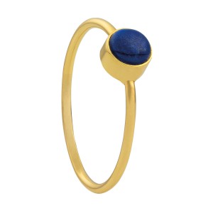 14 krt geelgouden fantasie ring met een rond cabochon geslepen Lapis Lazuli - 212830