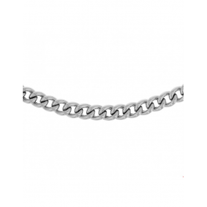 Zilveren bol geslepen gourmet collier 45 cm x 7,5 mm, gerhodineerd en voorzien van een sierveerring / L 689 - 212954