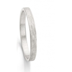 Ines Bouwen 14 karaats handgemaakte witgoudkleurige voorbeeldring Model 54-11 , ca 3 mm breedte - 213178