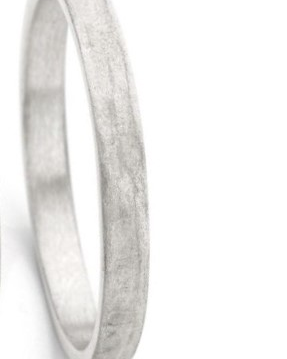 Ines Bouwen 14 karaats handgemaakte witgoudkleurige voorbeeldring Model 54-11 , ca 3 mm breedte - 213178