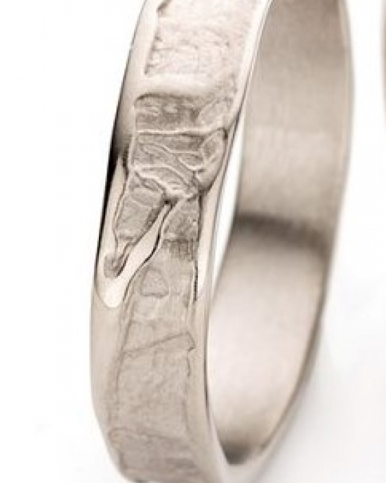 18 krt champagnekleurig gouden Ines Bouwen partnerring model 046_1, ca 4,5 mm brede handgemaakte ring - 212044