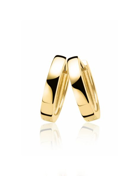 Zinzi zilver geelvergulde Klapcreolen, 17 X 3 MM - 213454