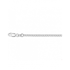 Zilveren lengtecollier gourmet 50 cm x 2.6 mm, voorzien van een karabijnhaak - 302826