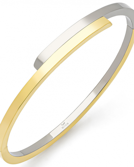 Bicolor titanium Boccia fantasie bangle, model 03041-05 - 214798