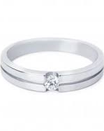 14 krt geelgouden Springring by R&C model 124/Olivia waarin een 0.12 ct briljant geslepen diamant P/W op maat 62 certificaat: YF2621 - 213326