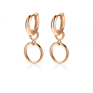 Zinzi zilveren creoolhangers, rosé verguld rond open 11 mm - 213397