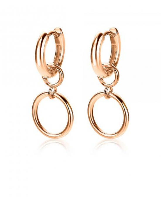 Zinzi zilveren creoolhangers, rosé verguld rond open 11 mm - 213397