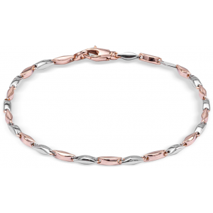 monzario rosé- en witgouden fantasieschakelarmband model nr. 864a RW - 213545