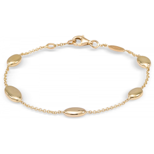 Monzario geelgouden fantasieschakelarmband met 5 ovaaltjes, model 975a geel - 213564