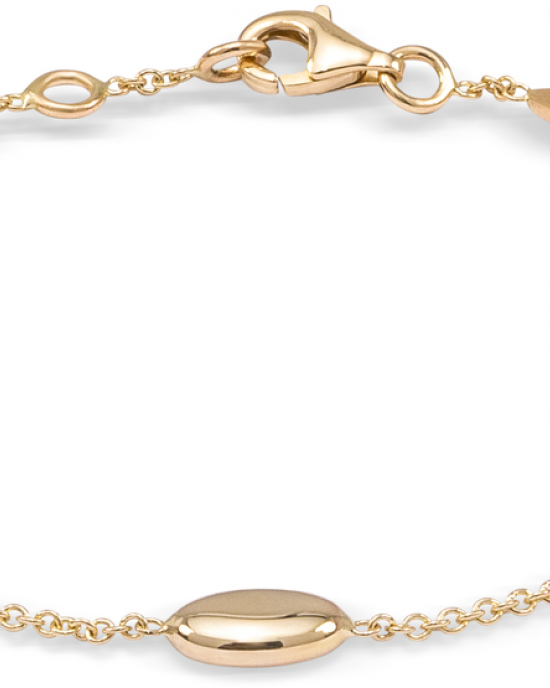 Monzario geelgouden fantasieschakelarmband met 5 ovaaltjes, model 975a geel - 213564