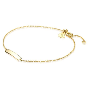 14 krt geelgouden Zinzi fantasieschakelarmband met rechthoekig plaatje, 16 + 2cm Ref zga176 - 213693