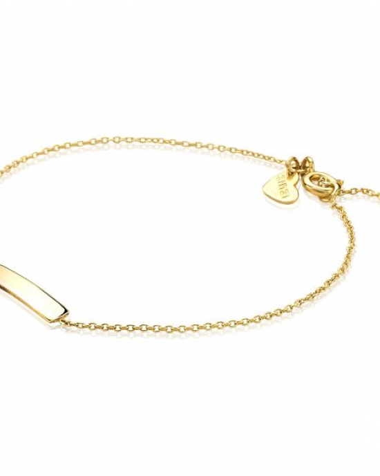 14 krt geelgouden Zinzi fantasieschakelarmband met rechthoekig plaatje, 16 + 2cm Ref zga176 - 213693