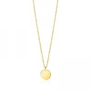 14 krt geelgouden Zinzi collier inclusief rond glad plaatje,42 + 3 cm - 213694