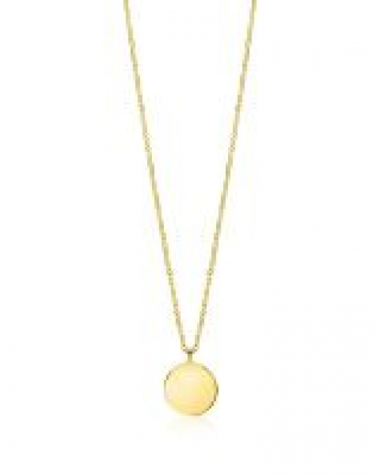 14 krt geelgouden Zinzi collier inclusief rond glad plaatje,42 + 3 cm - 213694
