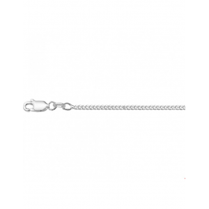 Zilver gerhodineerd gourmetschakel collier op 50 cm lengte, 2,1 mm dik, voorzien van een karabijnhaak - 213858