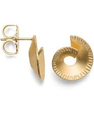 Bastian zilveren geel vergulden fantasie oorstekers, krasmat en cirkelvormig - 213976