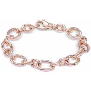 MONZARIO 14 karaats witgouden schakelarmband, afwisselend grote en 2 kleine ovale bolle schakels, model nr. 949a - 214065