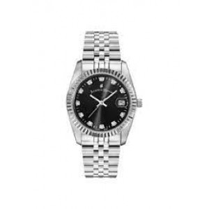Jacques du Manoir horloge " Inspiration 36 mm Black " stalen kast en stalen band, datum - 214083