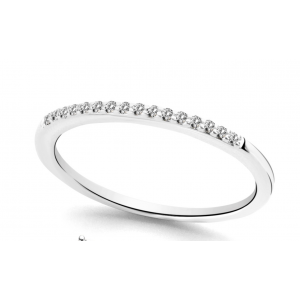 14 krt witgouden aanschuifring, rijring verfraaid met 16 x 0.005 ct briljant geslepen diamant H-Si - 214606