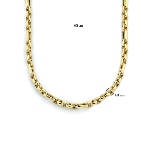 14k Geelgouden anker collier met een schakelbreedte van 4.8mm. Het collier heeft een draaglengte van 45cm en een stevige karabijn sluiting. - 214460