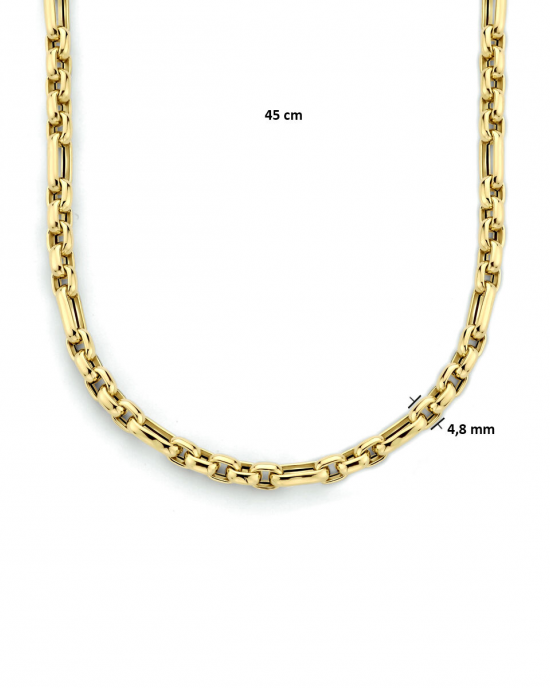 14k Geelgouden anker collier met een schakelbreedte van 4.8mm. Het collier heeft een draaglengte van 45cm en een stevige karabijn sluiting. - 214460
