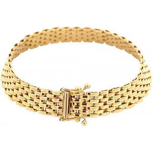 Monzario geelgouden armband in panth&THORN,re schakel 8,5 mm breed voorzien van insteeksloten 2 veiligheids 8 - 215062