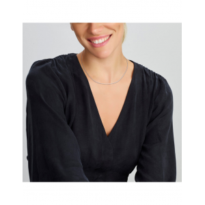 Zilver gerhodineerd lengtecollier , gourmetschakel 1,1 mm x  42 cm - 214994