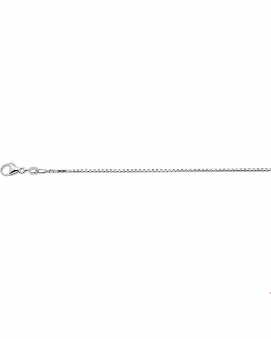 Zilveren lengte collier gerhodineerd 41 cm + 4 cm x 1,3 mm venetiaans met karabijnhaak - 215043