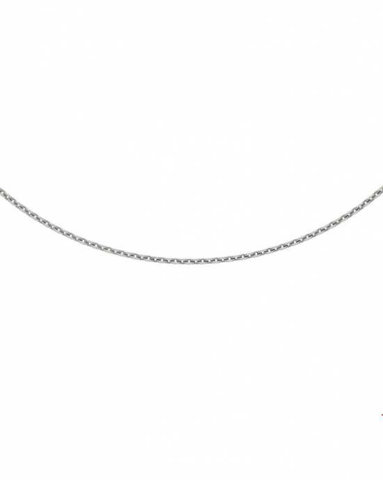 zilveren lengtecollier ankerschakel gerhodineerd, 41 cm + 4 cm x 1,1 mm met karabijnhaak - 215144