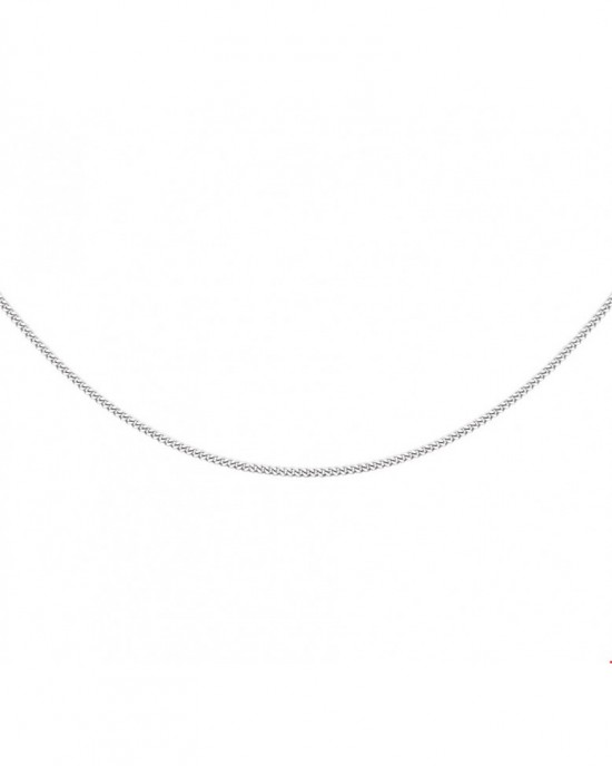 Zilveren lengte collier gerhodineerd 41 cm + 4 cm x 1,2 mm gourmet met veerring - 215045