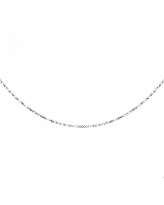 Zilveren lengte collier gerhodineerd 41 cm + 4 cm x 1,2 mm gourmet met veerring - 215045