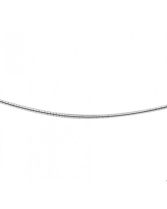 gerhodineerd zilveren omega collier met verlengstukje 42-45 cm ,1,4 mm - 215111