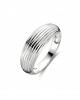zilveren fantasie ring gerhodineerd met ribbelmotief 8 mm breed bij de kop - 215174