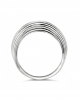 zilveren fantasie ring gerhodineerd met ribbelmotief 8 mm breed bij de kop - 215174