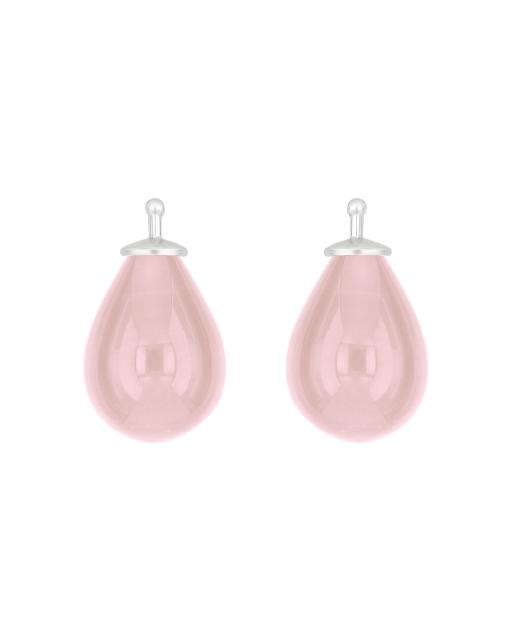 Heide Heinzendorf creoolhangers, kleine druppels bohemian glas in gerhodineerd zilver met kleur 12 - 215178