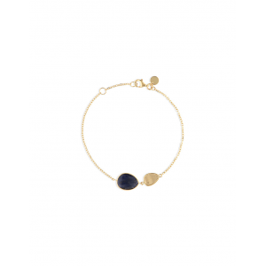 14 KARAATS Geelgouden Armband met blauwe kwarts, 17-19 cm - 215295