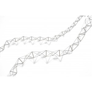 Yoko handgemaakte armband; EDRA, zilveren driehoeksvormen met edelstalen verbindingen - 215579