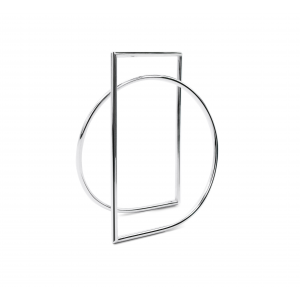 Yoko handgemaakte armband, DUO, zilveren bangle met combinatie van vierkant en cirkelvorm samen - 215580