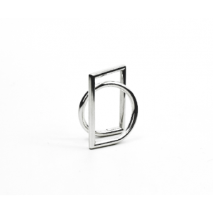 Yoko handgemaakte zilveren ring, Duo. Combinatie van ronde en rechte vorm - 215568