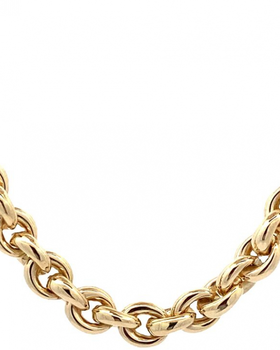 14 karaats geelgouden MONZARIO collier bolleronde schakels model nummer 1452C - 215456