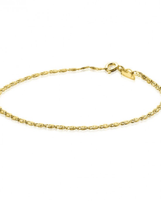 Zinzi gold; 14 karaats geelgouden fantasie schakel armbandje 18.5 cm - 215474