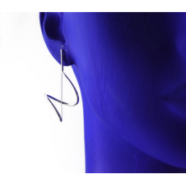 Yoko Takirai handgemaakt oorsieraden, Esse zilveren ronde spiraalvormen met edelstalen verbindingen - 215572