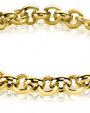 14 krt geelgouden Zinzi jasseron armband, 19 cm x 6,5 mm, met karabijnhaak - 215648