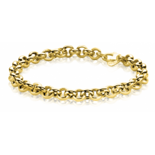14 krt geelgouden Zinzi jasseron armband, 19 cm x 6,5 mm, met karabijnhaak - 215648