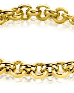 14 krt geelgouden Zinzi jasseron armband, 19 cm x 6,5 mm, met karabijnhaak - 215648
