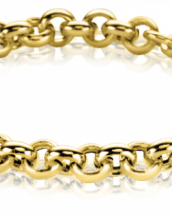 14 krt geelgouden Zinzi jasseron armband, 19 cm x 6,5 mm, met karabijnhaak - 215648