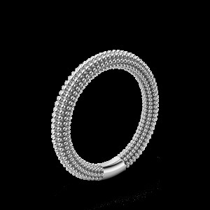Luis & Freya Modern Globes ring, 3 mm breed, in gerhodineerd zilver, maat 56 - 215715