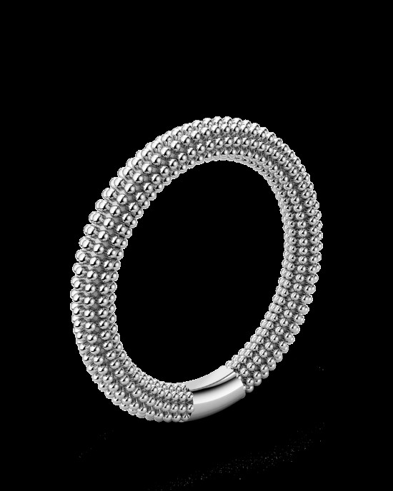 Luis & Freya Modern Globes ring, 3 mm breed, in gerhodineerd zilver, maat 56 - 215715